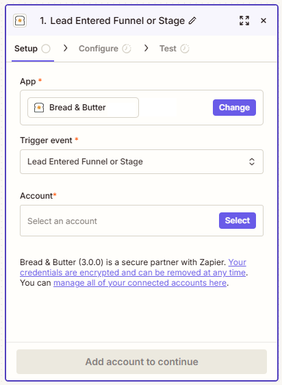 Trigger event selection