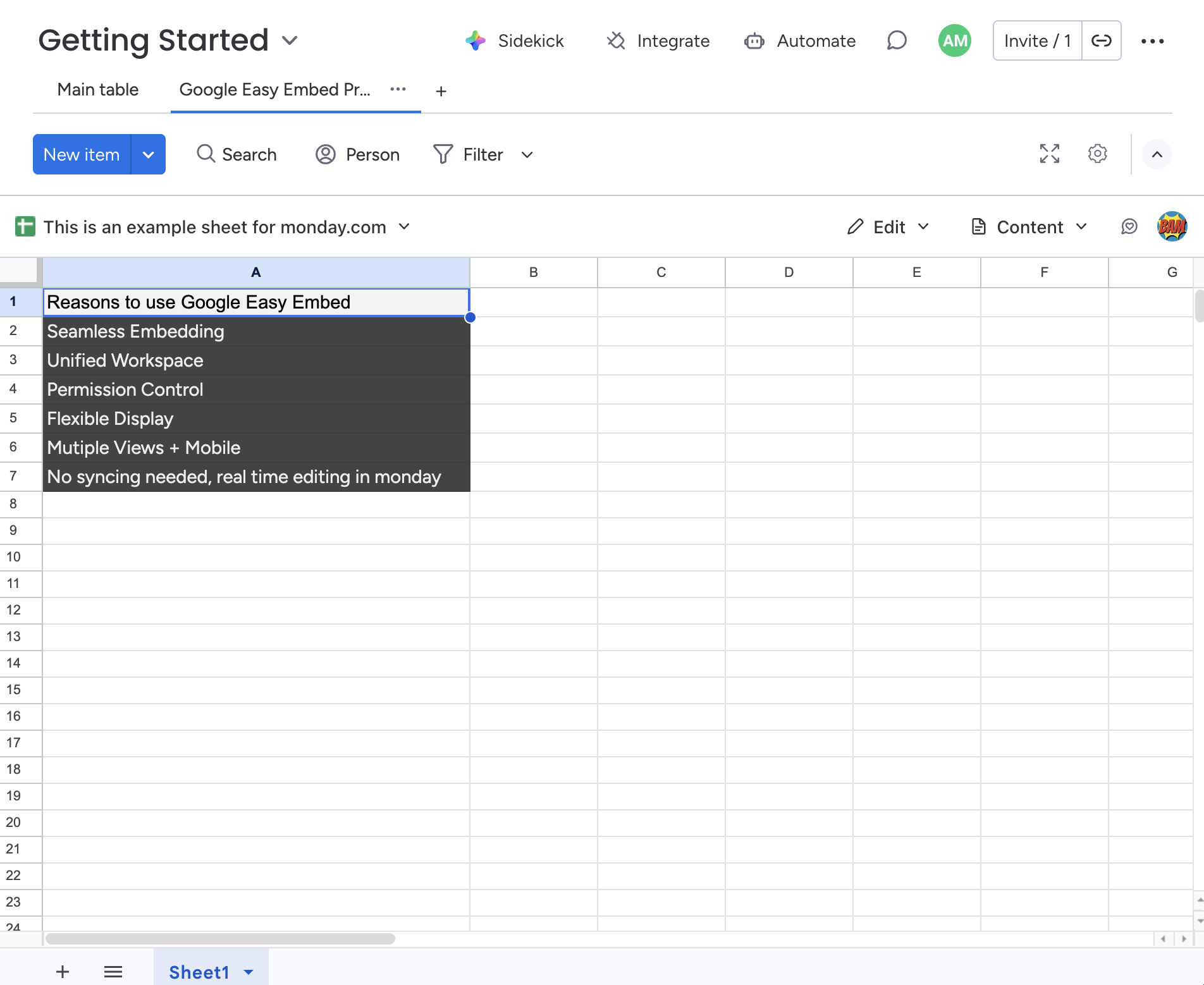 Embedded file with toolbar