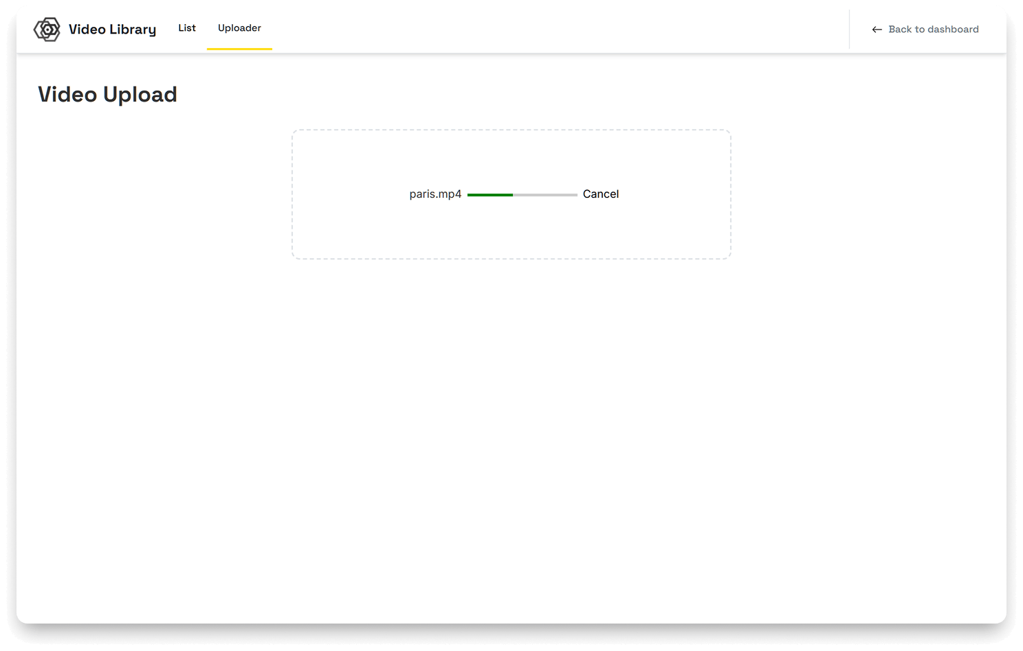 Upload screen showing drag-and-drop area and Choose Files button