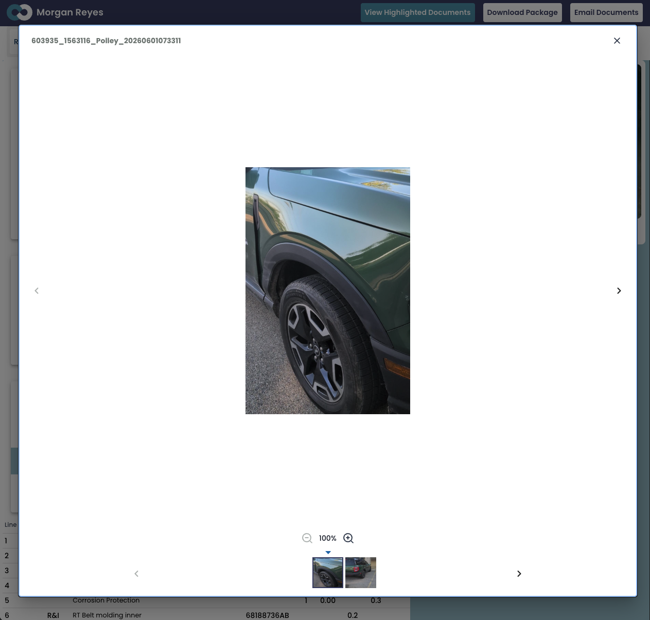 Highlighted Documents Popup