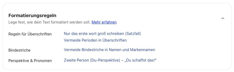 Formatierungsregeln fertig - DE