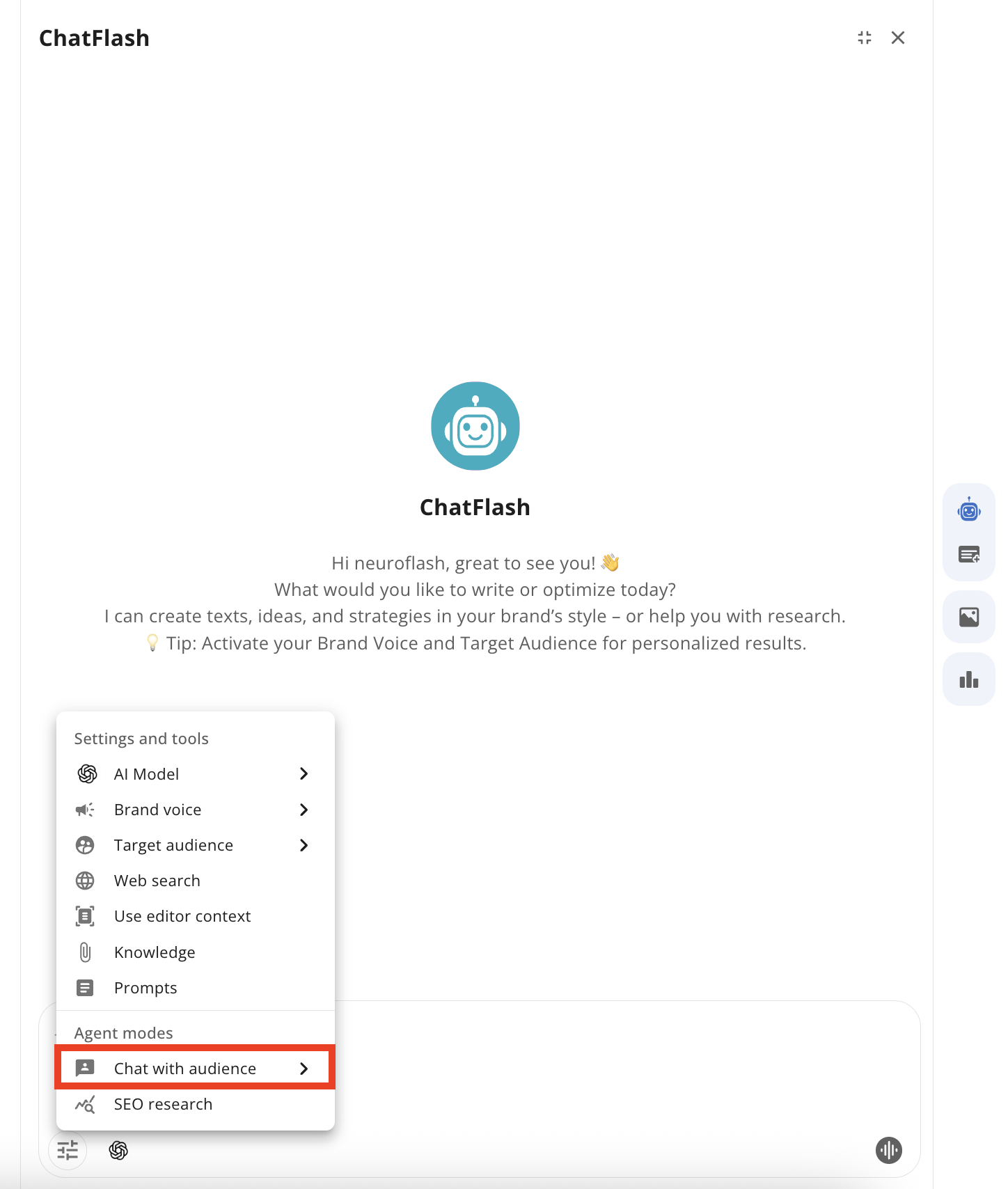 chat with audience