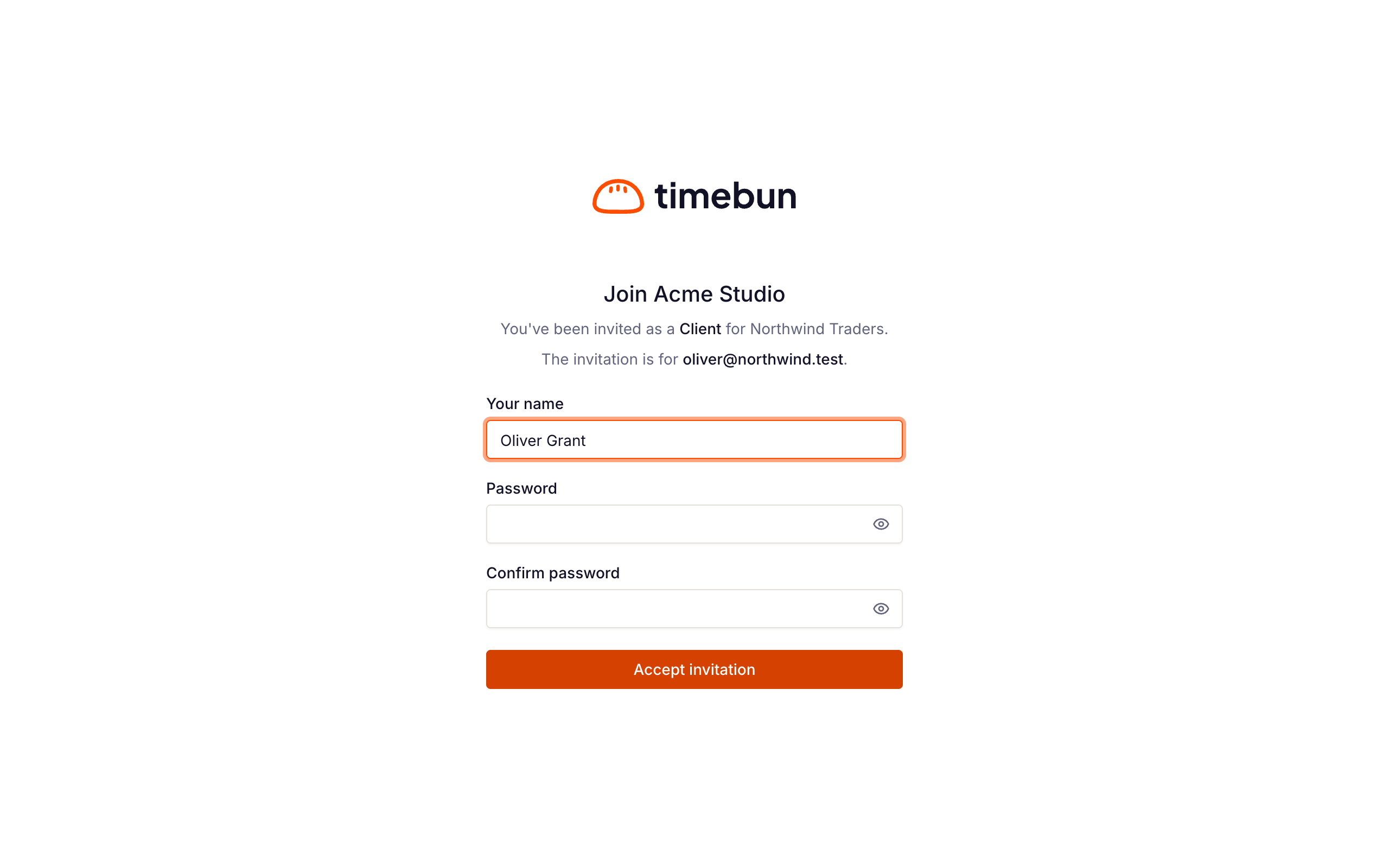 the 'Join …' page with name and password fields