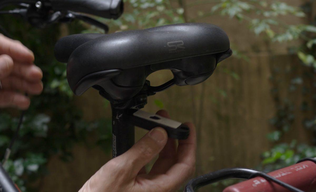 Fitting Orbit Velo under the saddle with the double-sided tape or a zip tie